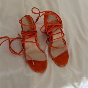 Elegant Orange Strappy Sandals